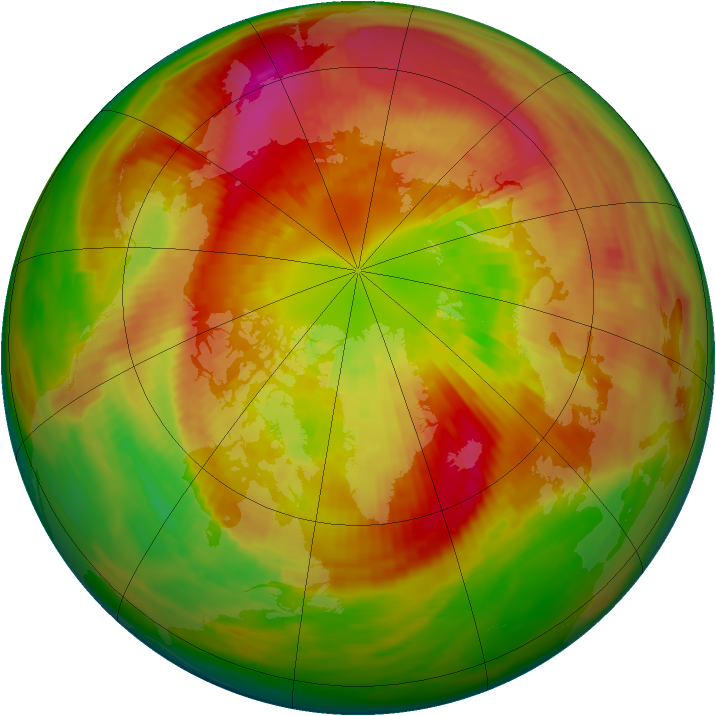 Arctic ozone map for 11 March 1982
